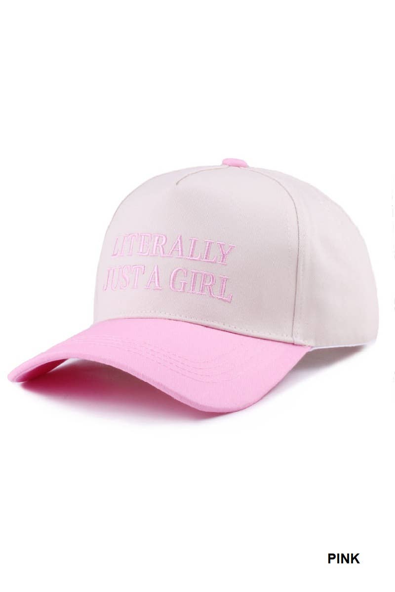 Literally Just a Girl - Two Tone Canvas Cotton Cap