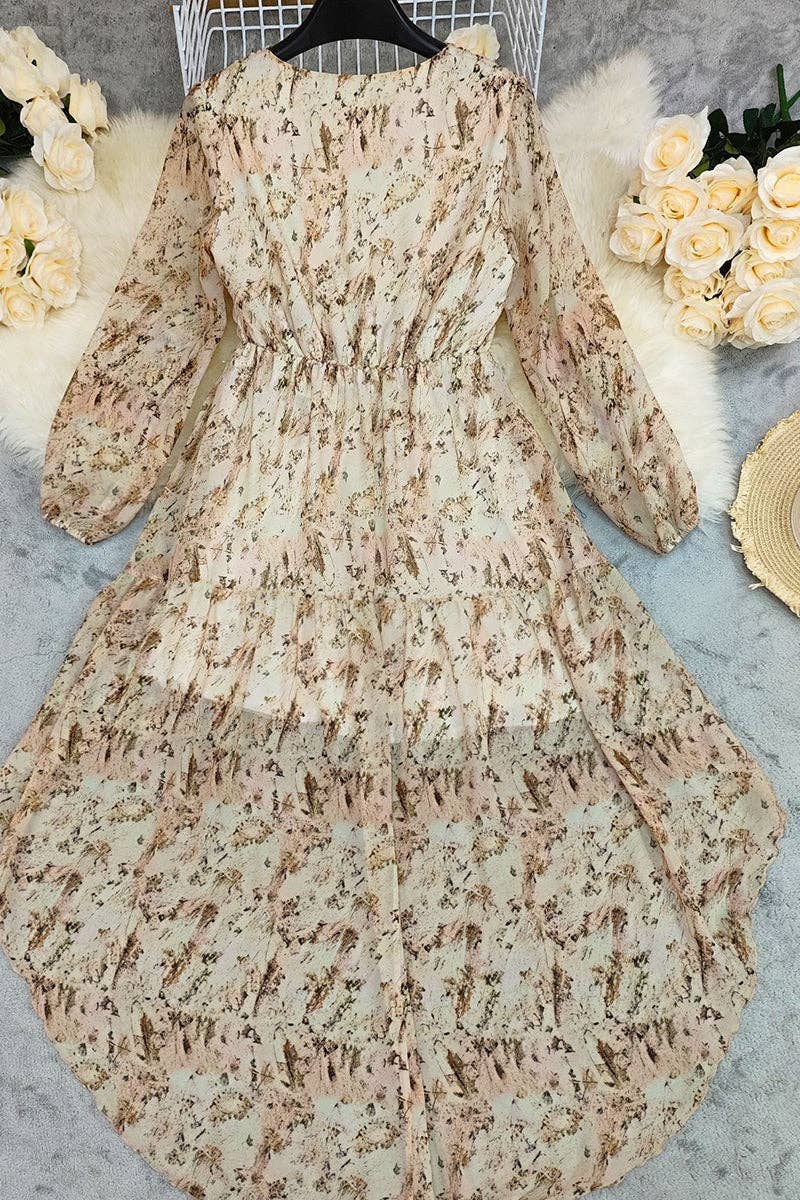 Floral Ruffle Casual Dress