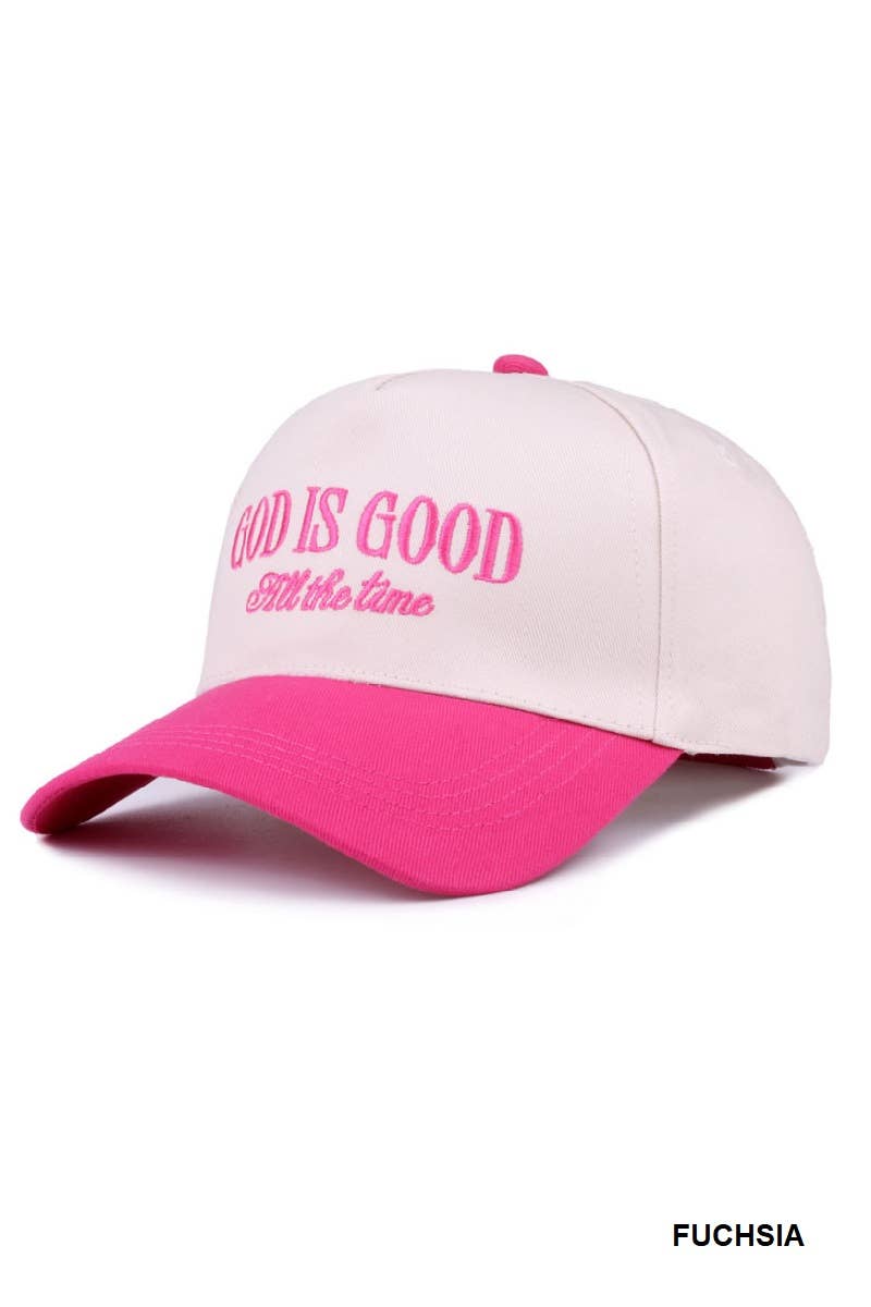 God Is Good All The Time - Two Tone Canvas Cotton Cap