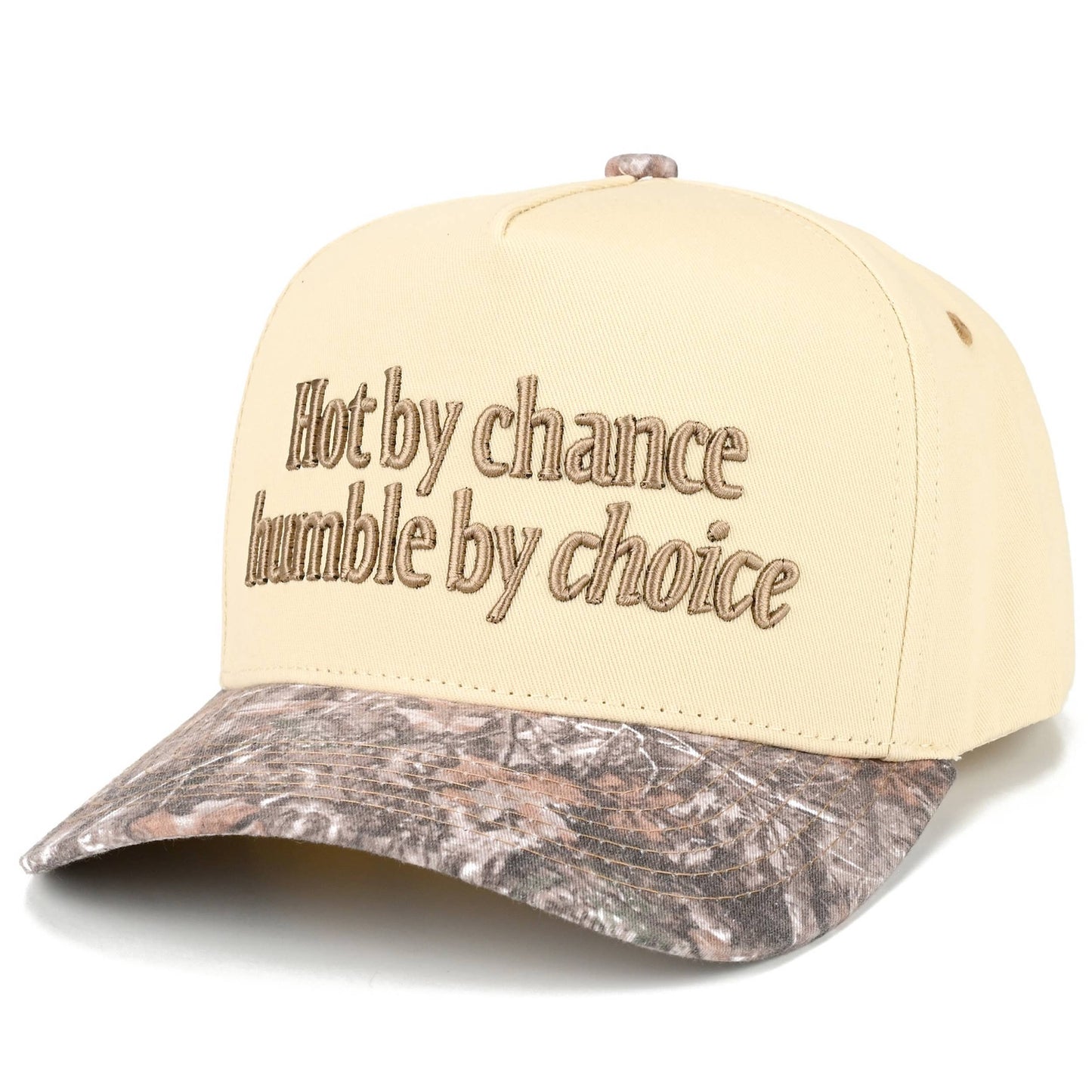 C.C HOT BY CHANCE HUMBLE BY CHOICE Two Tone Trucker Hat