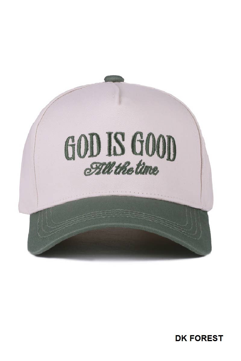 God Is Good All The Time - Two Tone Canvas Cotton Cap