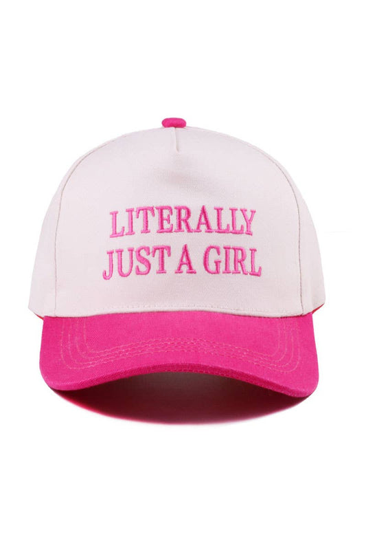 Literally Just a Girl - Two Tone Canvas Cotton Cap