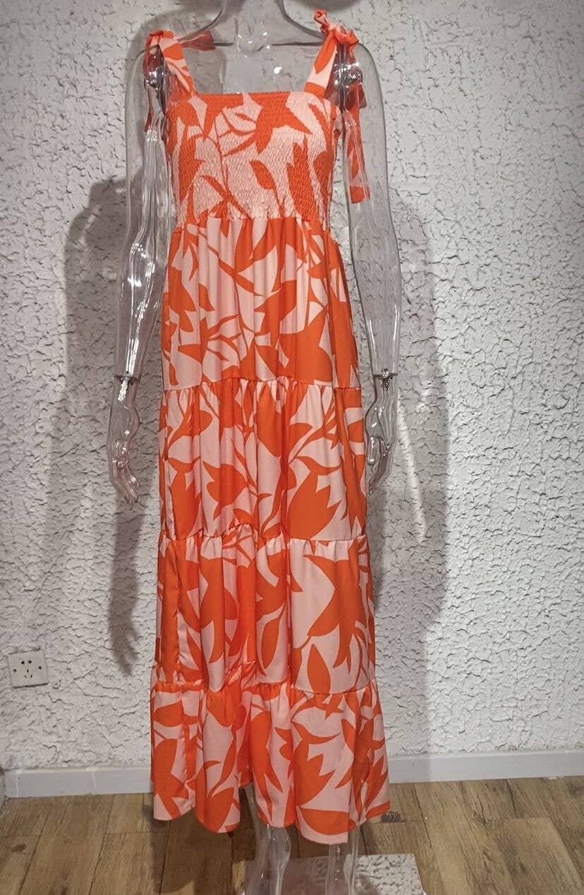 LACE-UP STRAPLESS HALTER DRESS