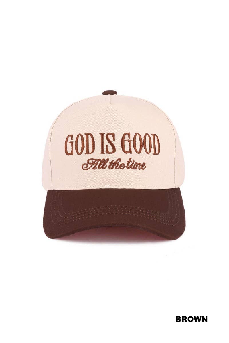 God Is Good All The Time - Two Tone Canvas Cotton Cap
