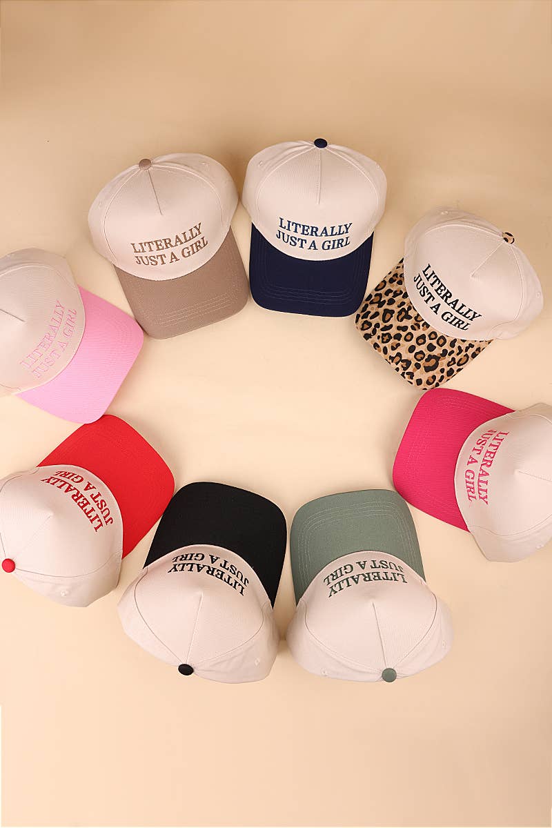 Literally Just A Girl - Two Tone Canvas Cotton Cap