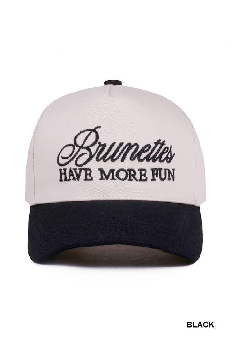 Brunettes Have More Fun - Two Tone Canvas Cotton Cap