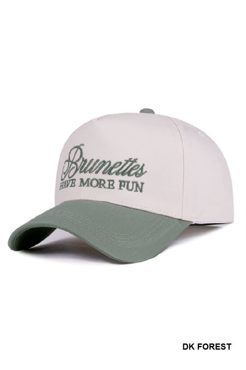 Brunettes Have More Fun - Two Tone Canvas Cotton Cap