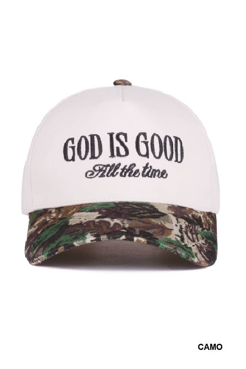 God Is Good All The Time - Two Tone Canvas Cotton Cap