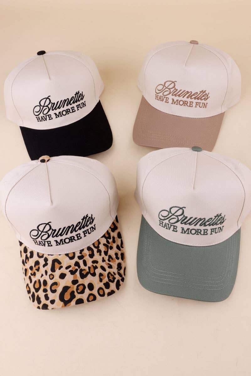 Brunettes Have More Fun - Two Tone Canvas Cotton Cap