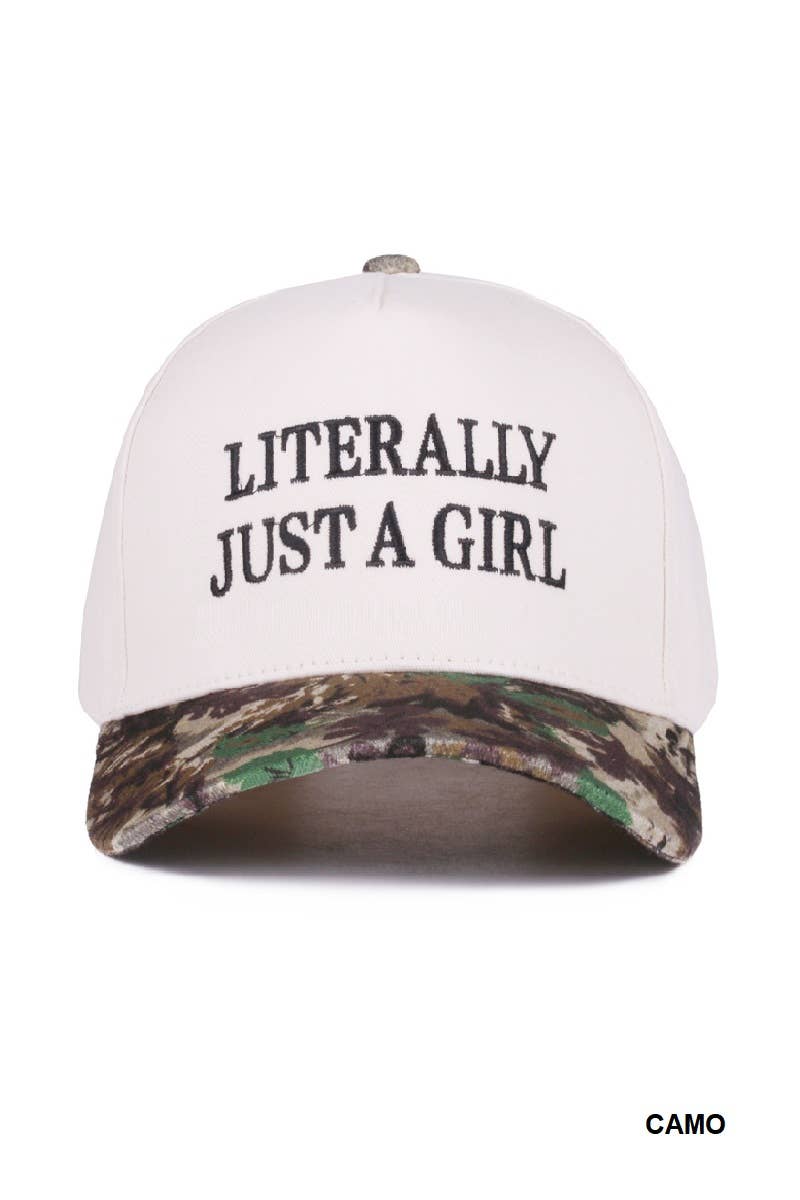 Literally Just a Girl - Two Tone Canvas Cotton Cap