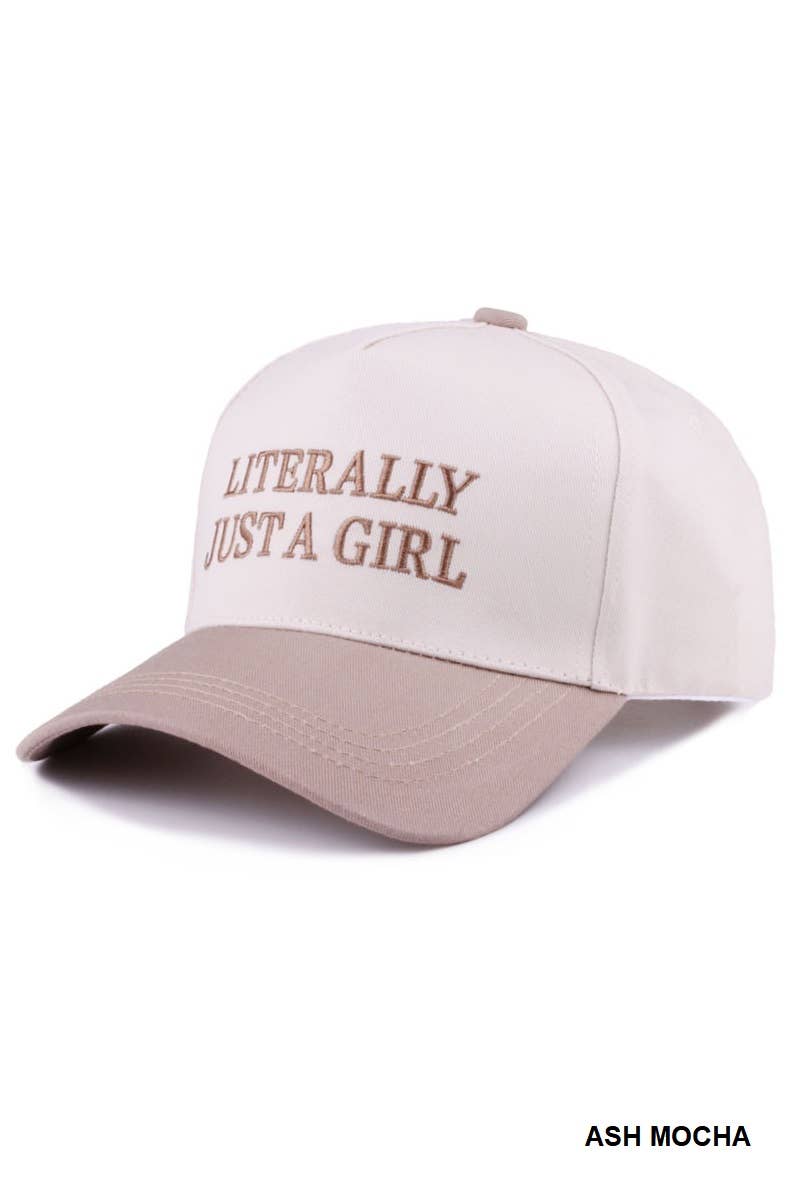 Literally Just a Girl - Two Tone Canvas Cotton Cap