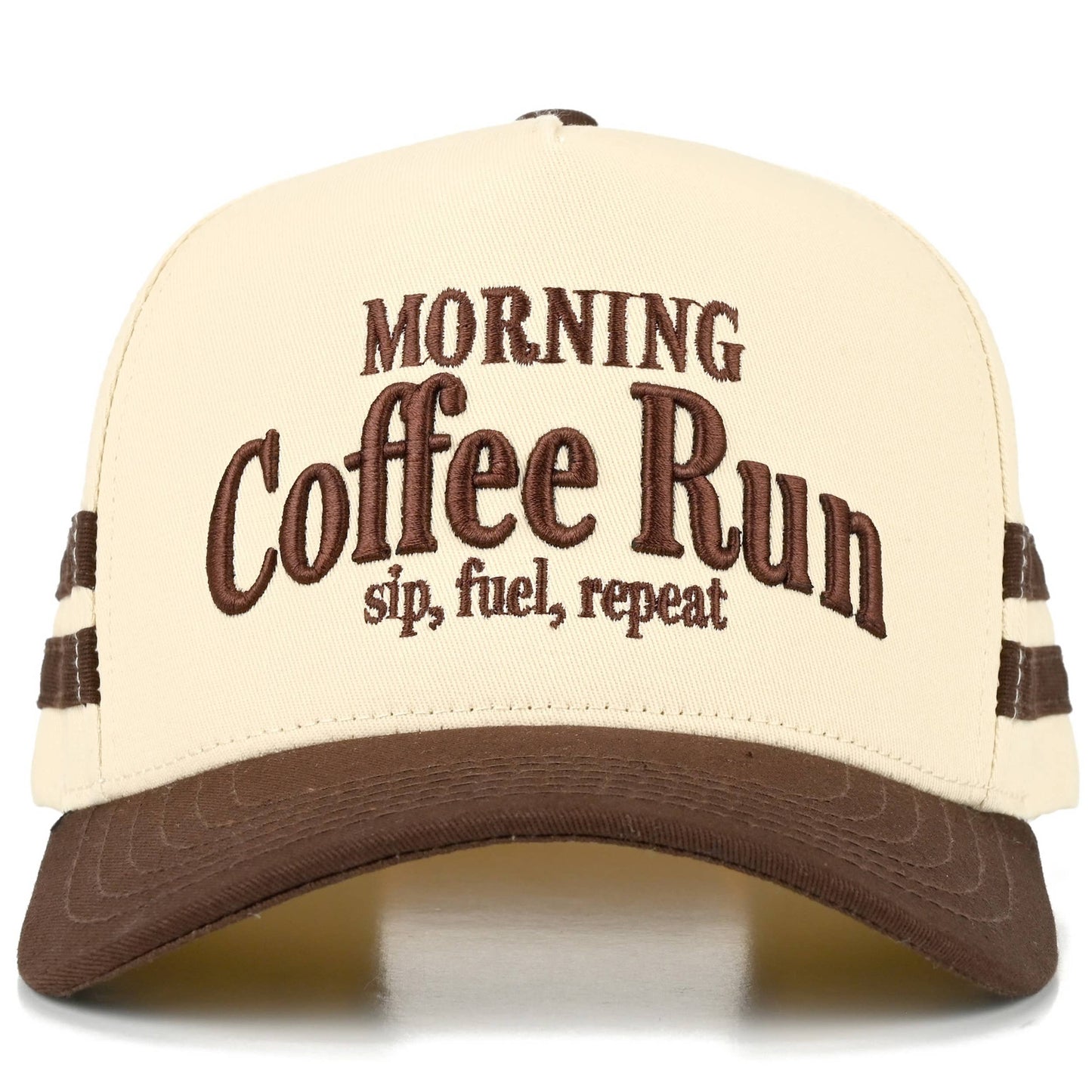 C.C MORNING COFFEE RUN Letter Two Tone Trucker Hat