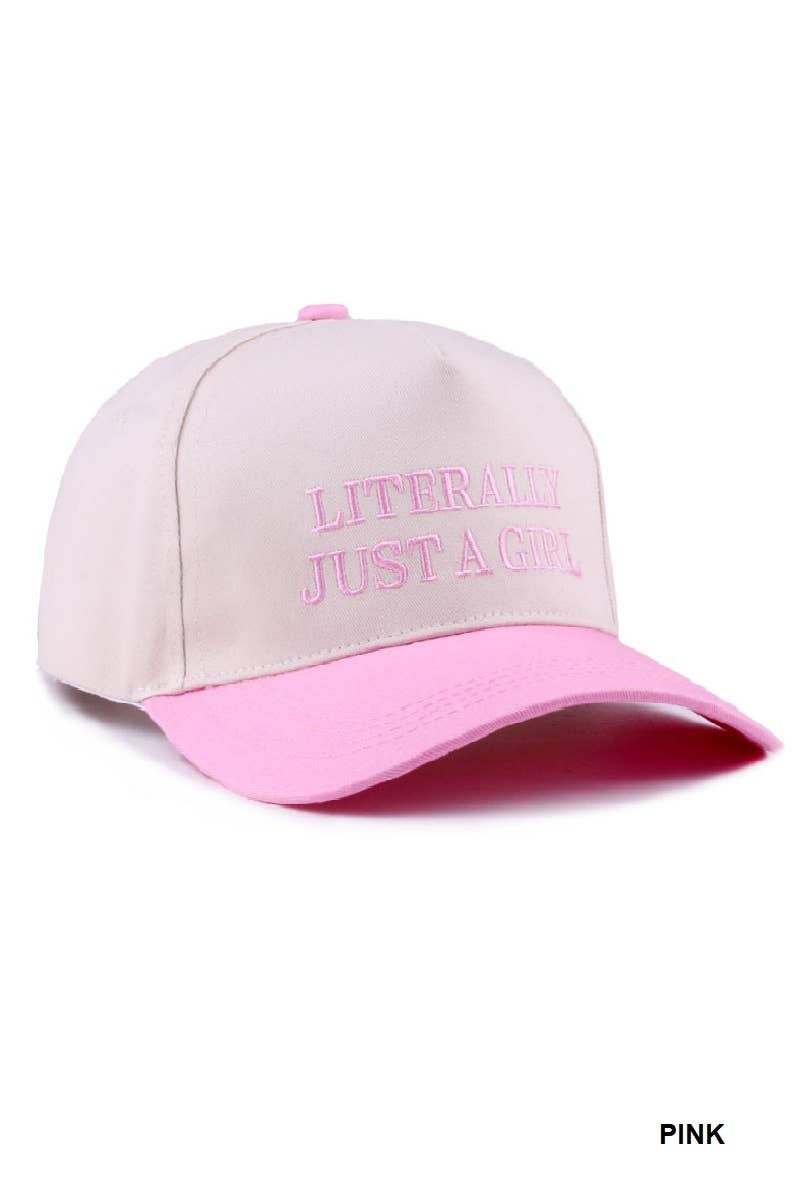 Literally Just A Girl - Two Tone Canvas Cotton Cap