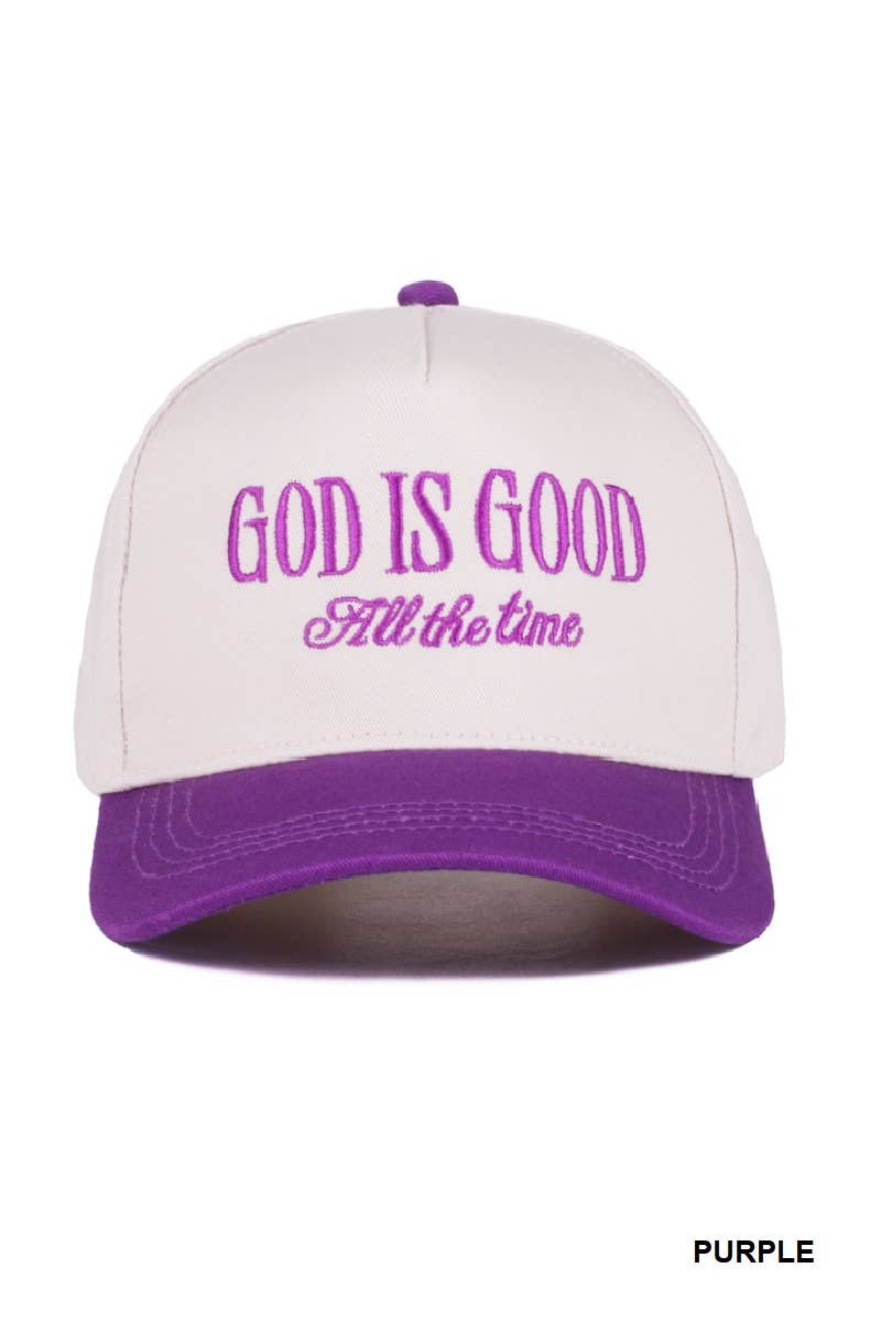 God Is Good All The Time - Two Tone Canvas Cotton Cap