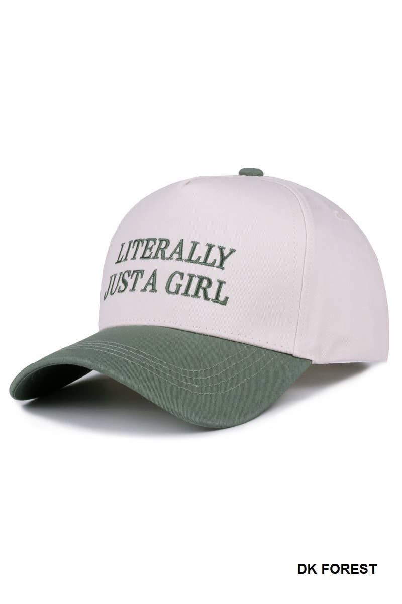 Literally Just a Girl - Two Tone Canvas Cotton Cap