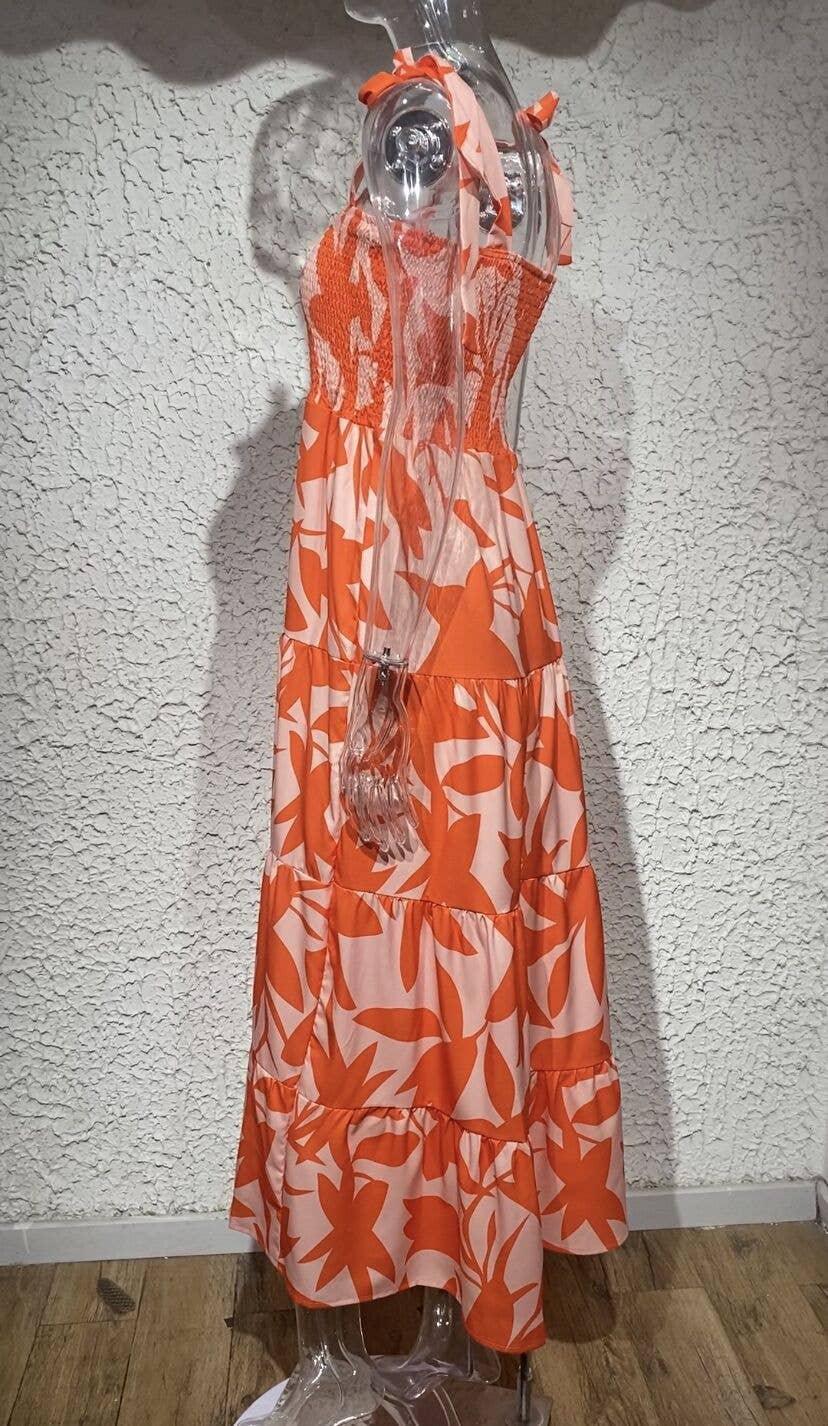 LACE-UP STRAPLESS HALTER DRESS