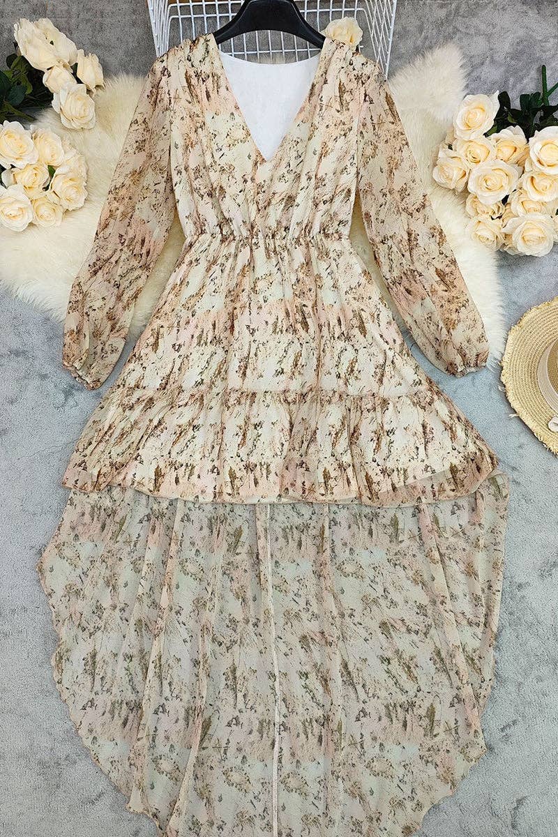 Floral Ruffle Casual Dress