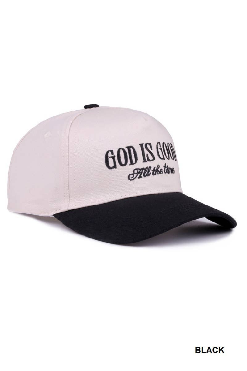 God Is Good All The Time - Two Tone Canvas Cotton Cap