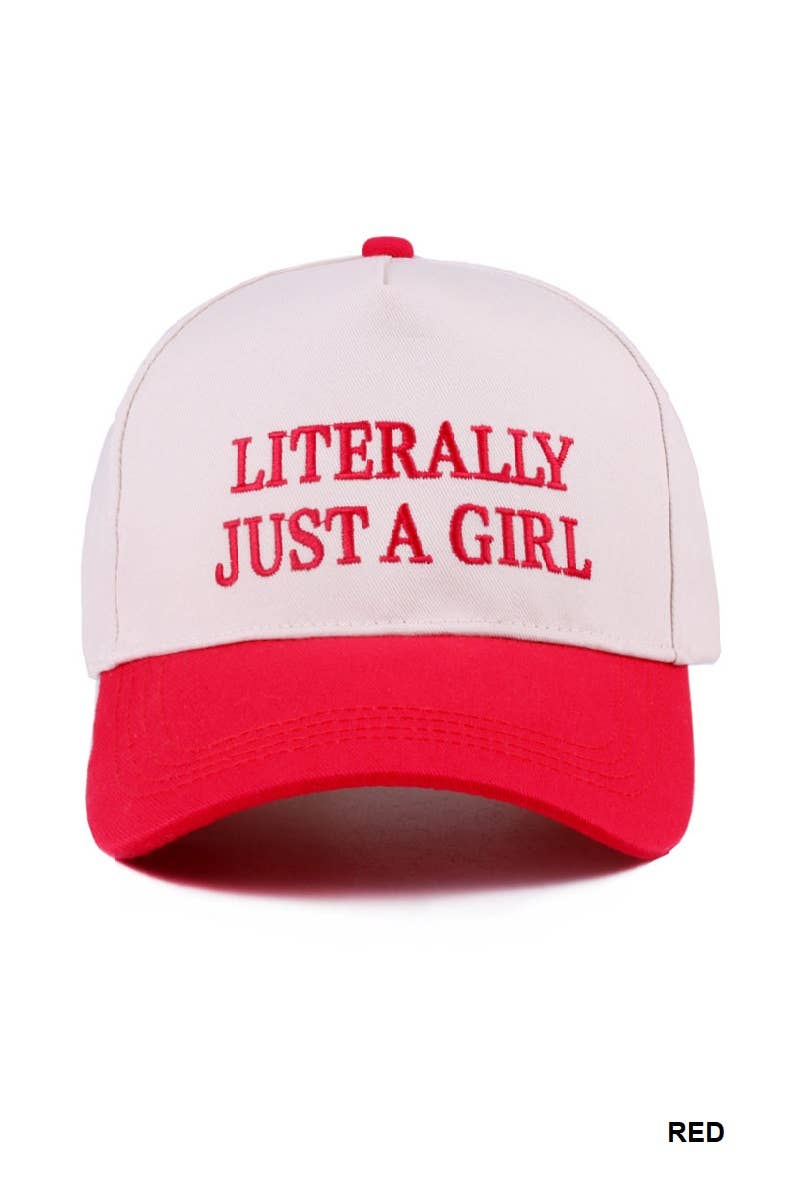Literally Just A Girl - Two Tone Canvas Cotton Cap
