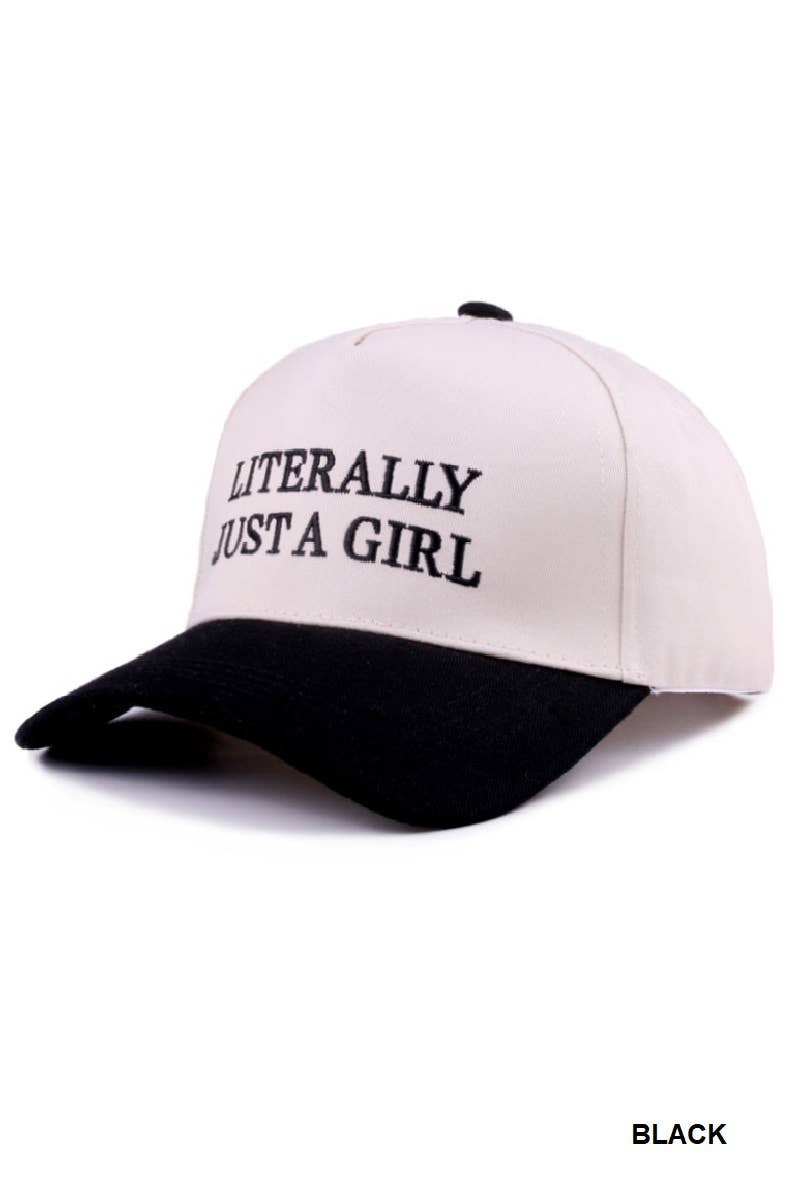 Literally Just a Girl - Two Tone Canvas Cotton Cap