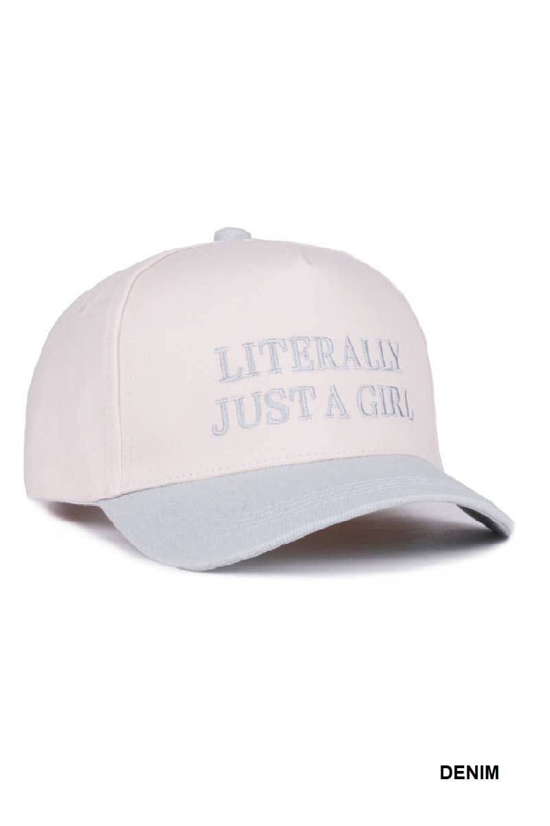 Literally Just a Girl - Two Tone Canvas Cotton Cap