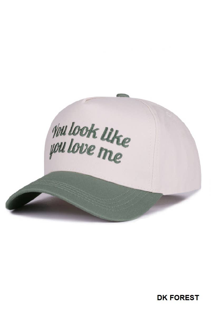 You Look Like You Love Me Two Tone Canvas Cotton Cap