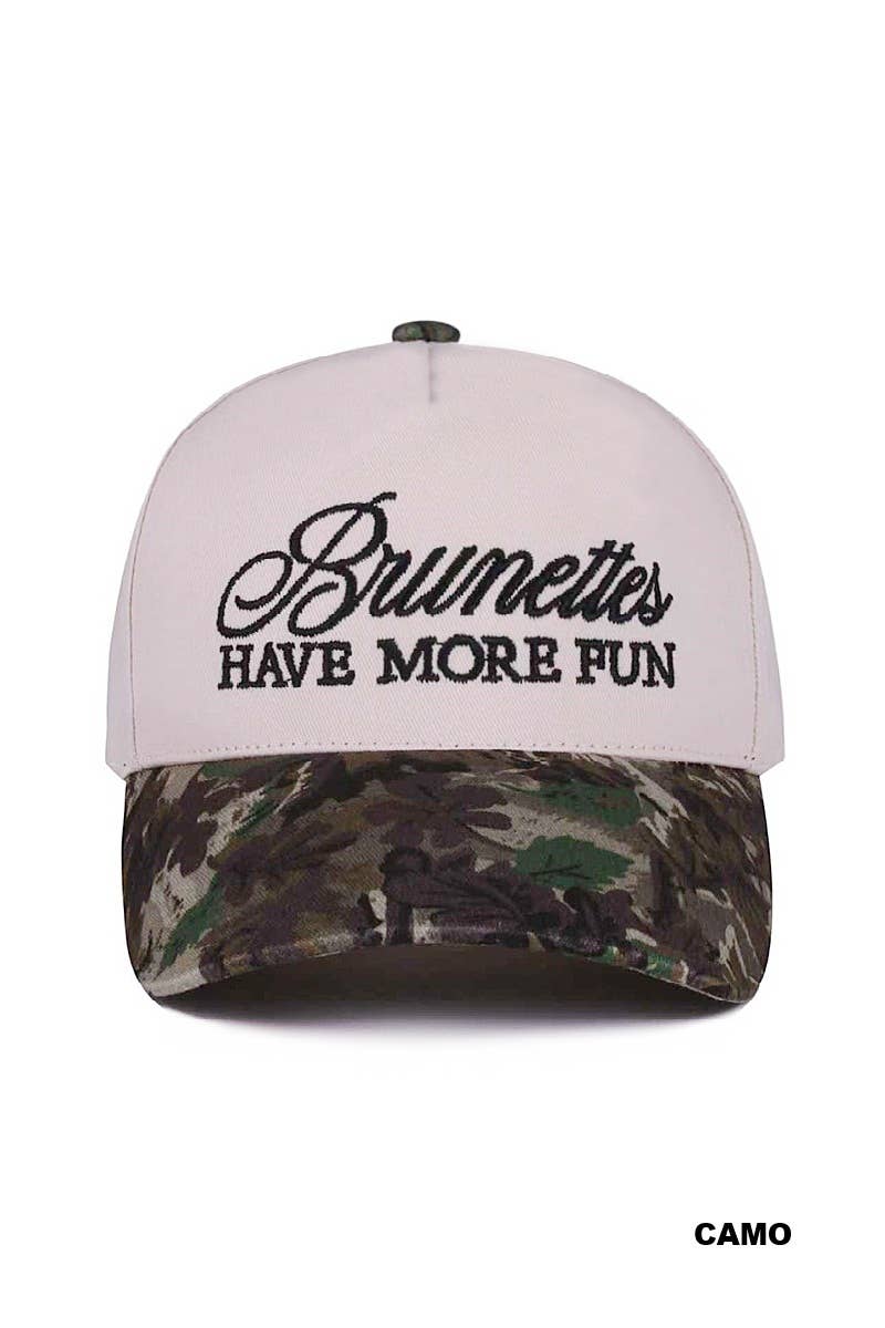 Brunettes Have More Fun - Two Tone Canvas Cotton Cap