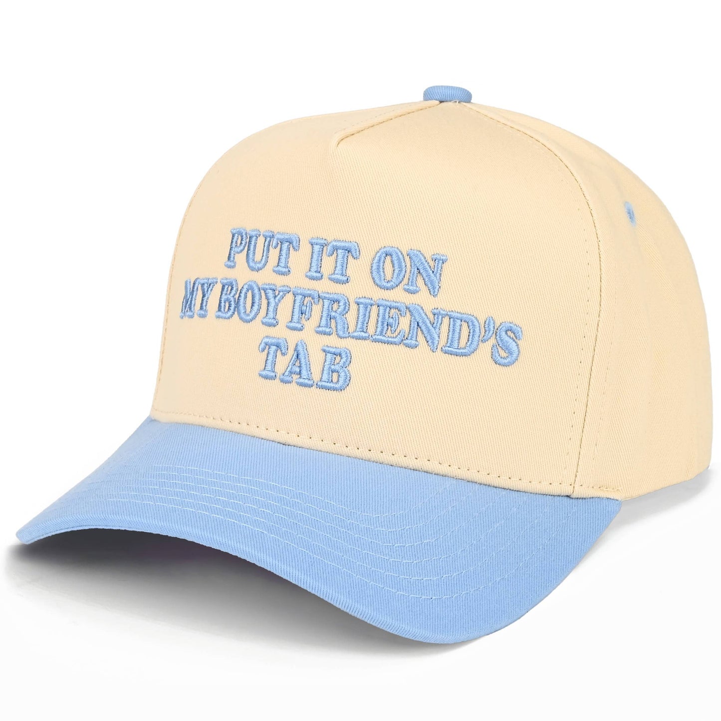 C.C PUT IT ON MY BOYFRIEND'S TAB Letter Two Tone Trucker Hat