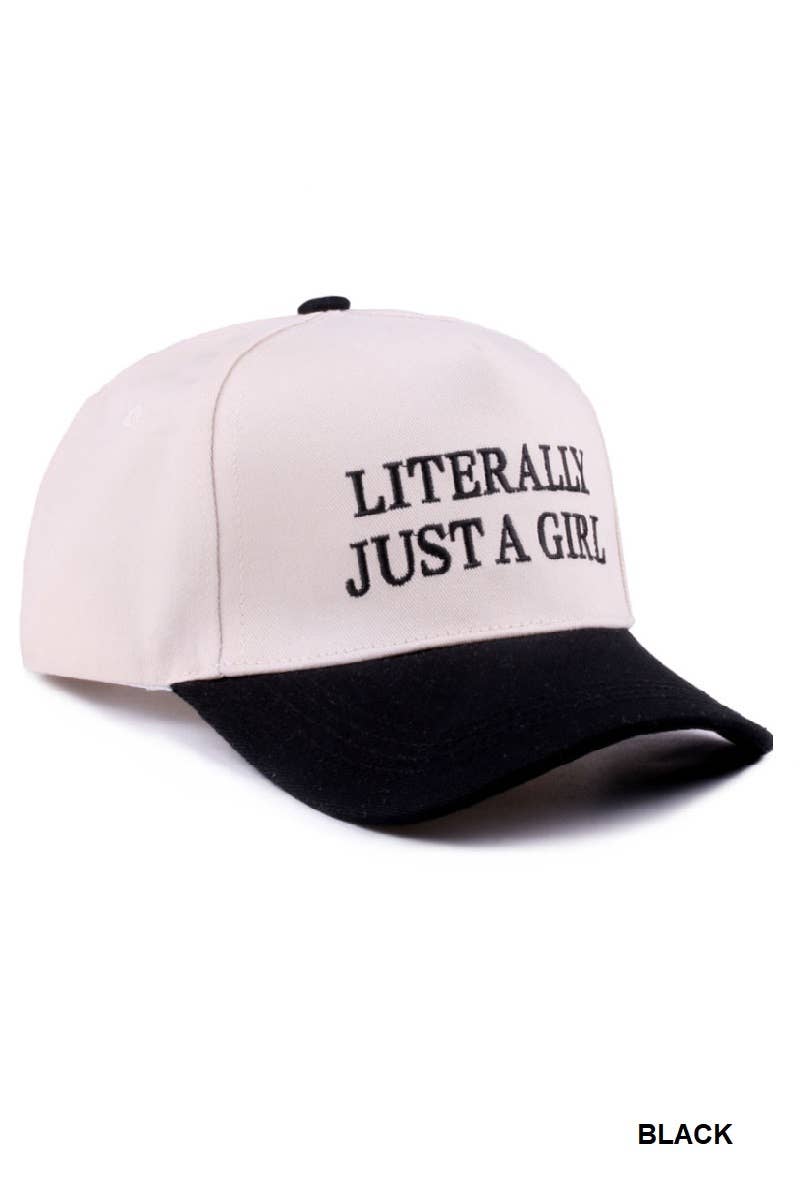 Literally Just A Girl - Two Tone Canvas Cotton Cap