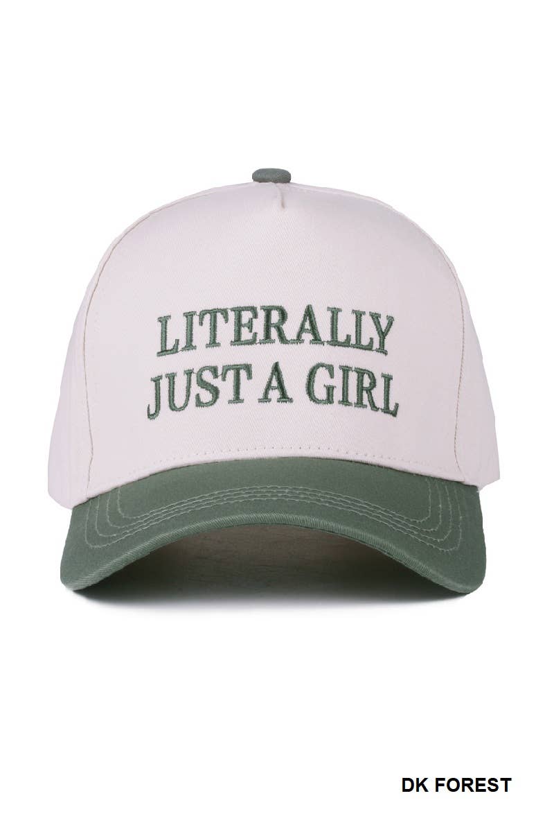 Literally Just A Girl - Two Tone Canvas Cotton Cap